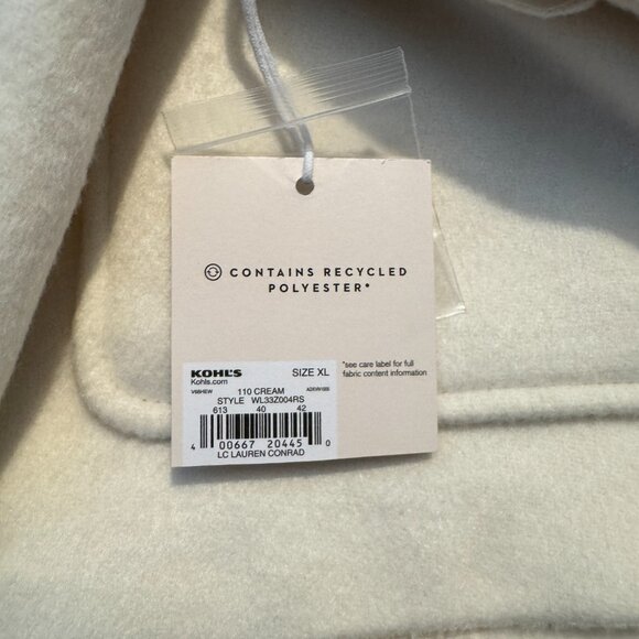 Lauren Conrad Cream Button-Front Jacket – Size XL (NWT) - Picture 3 of 5